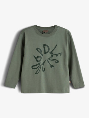 Warp Text Langarm-T-Shirt - Kids - Green