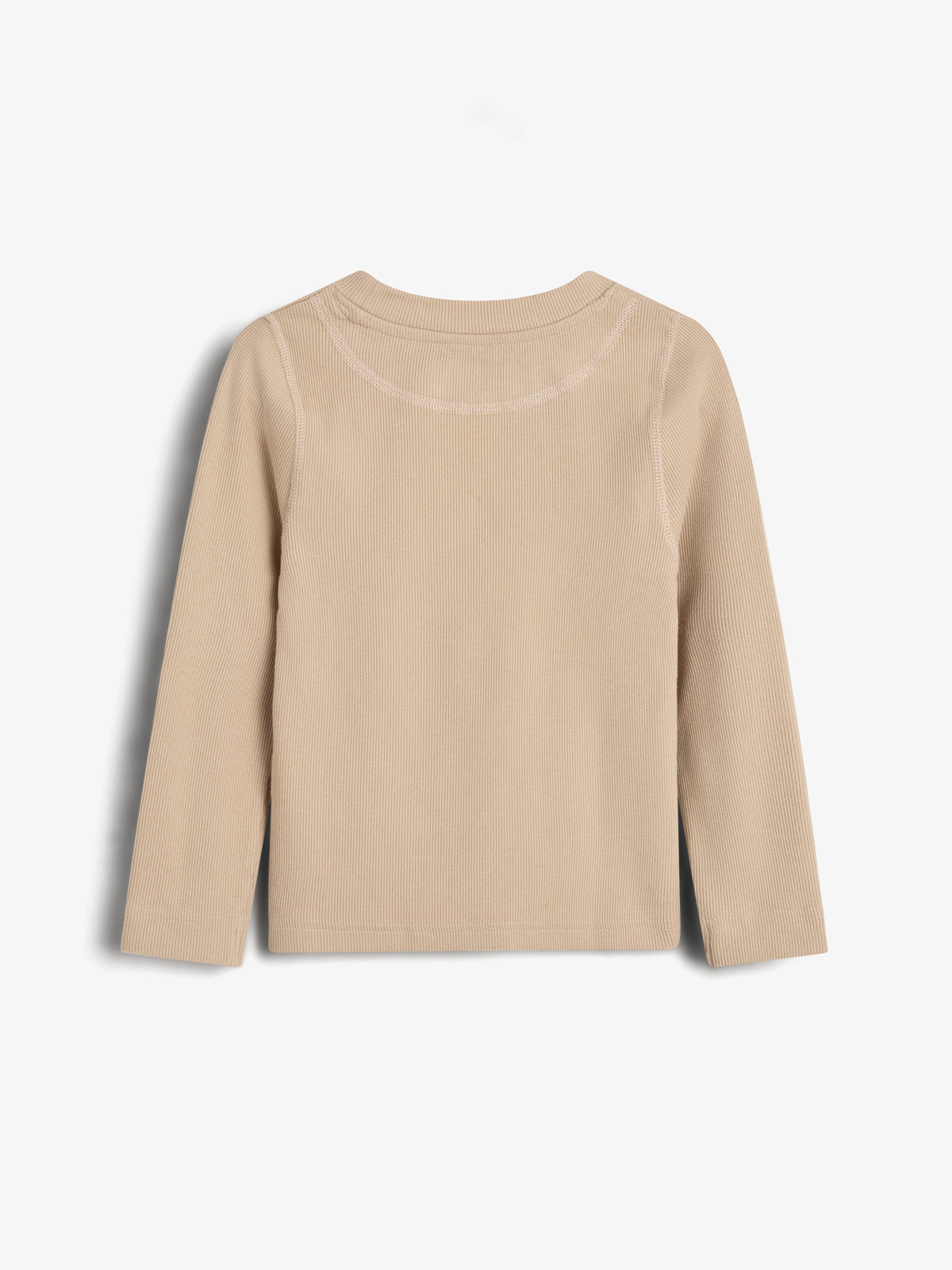 Langärmeliges Basic-T-Shirt aus Rippe - Kids - Beige