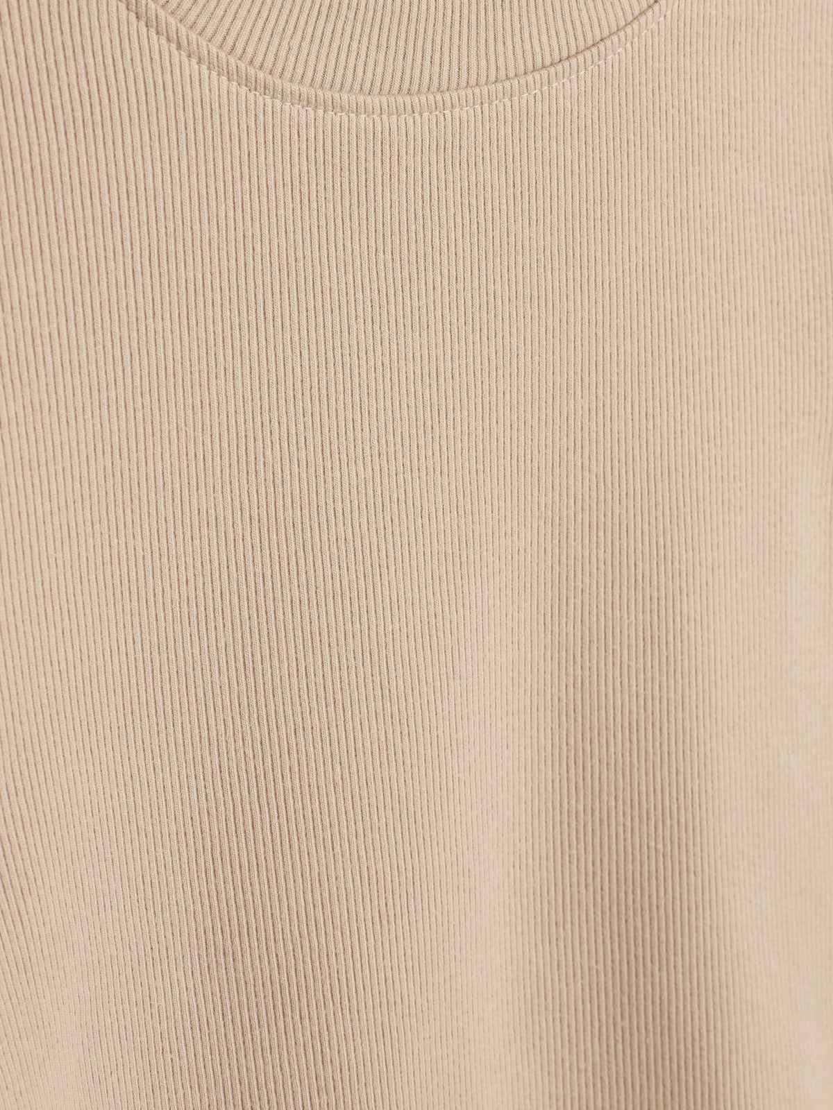 Langärmeliges Basic-T-Shirt aus Rippe - Kids - Beige