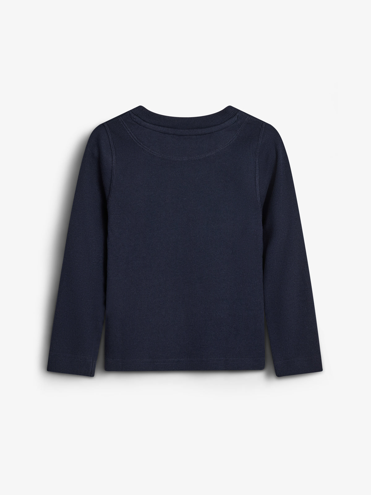 Langärmeliges Basic-T-Shirt aus Rippe - Kids - Navy