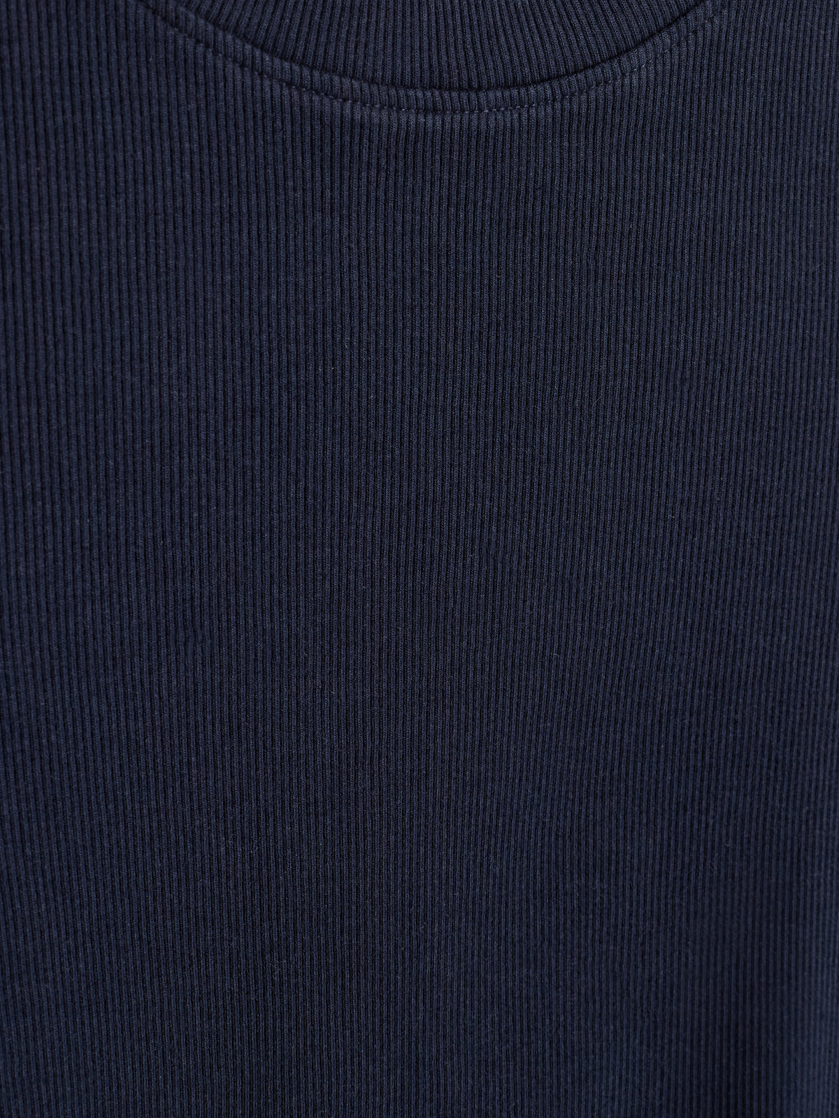 Langärmeliges Basic-T-Shirt aus Rippe - Kids - Navy