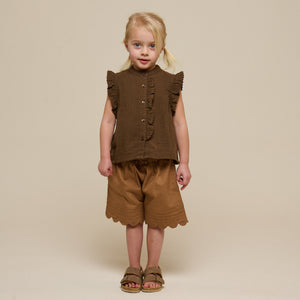 Ärmelloses Top aus Gaze - Kids - Dark Brown | 100928 Jasmine