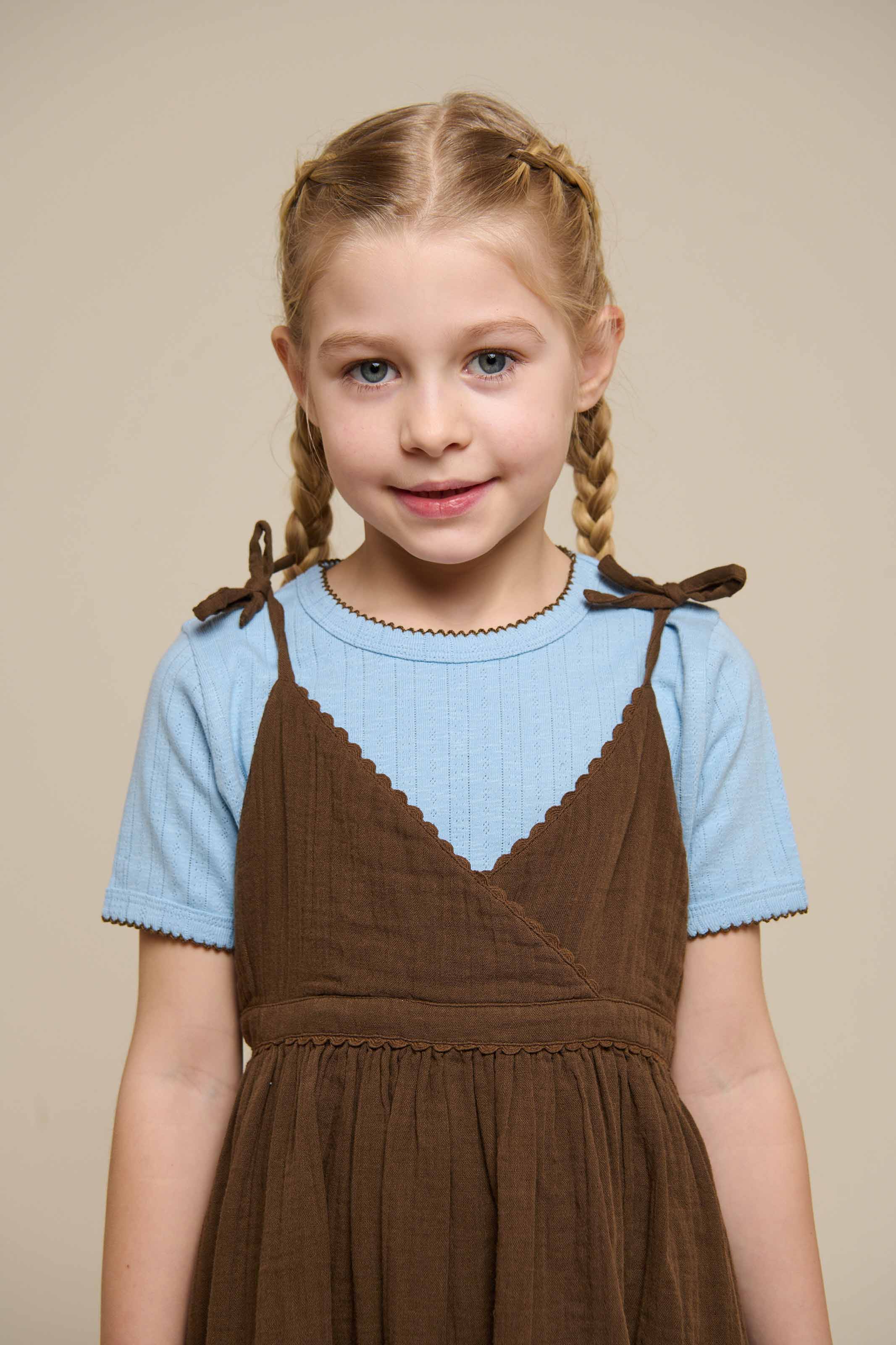 Pointelle T-Shirt mit Kontrast-Picot - Tween - Powder Blue | 101286 Drew