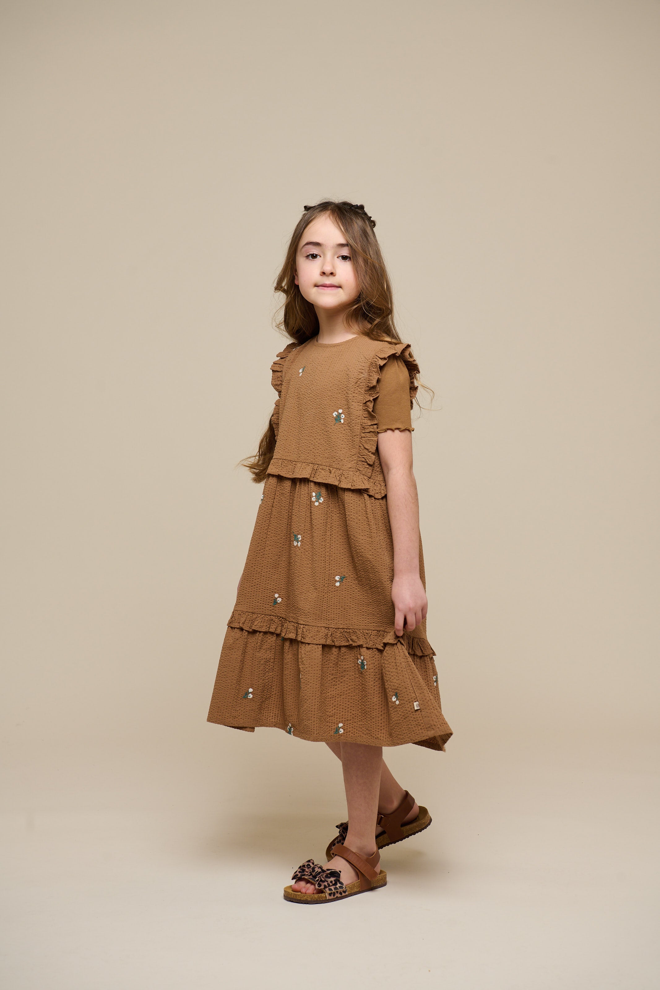 Besticktes Seersucker-Kleid - Tween - Coconut | 100979 Nora