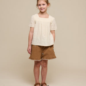 Bestickte Seersucker Shorts - Tween - Coconut | 100987 Nora