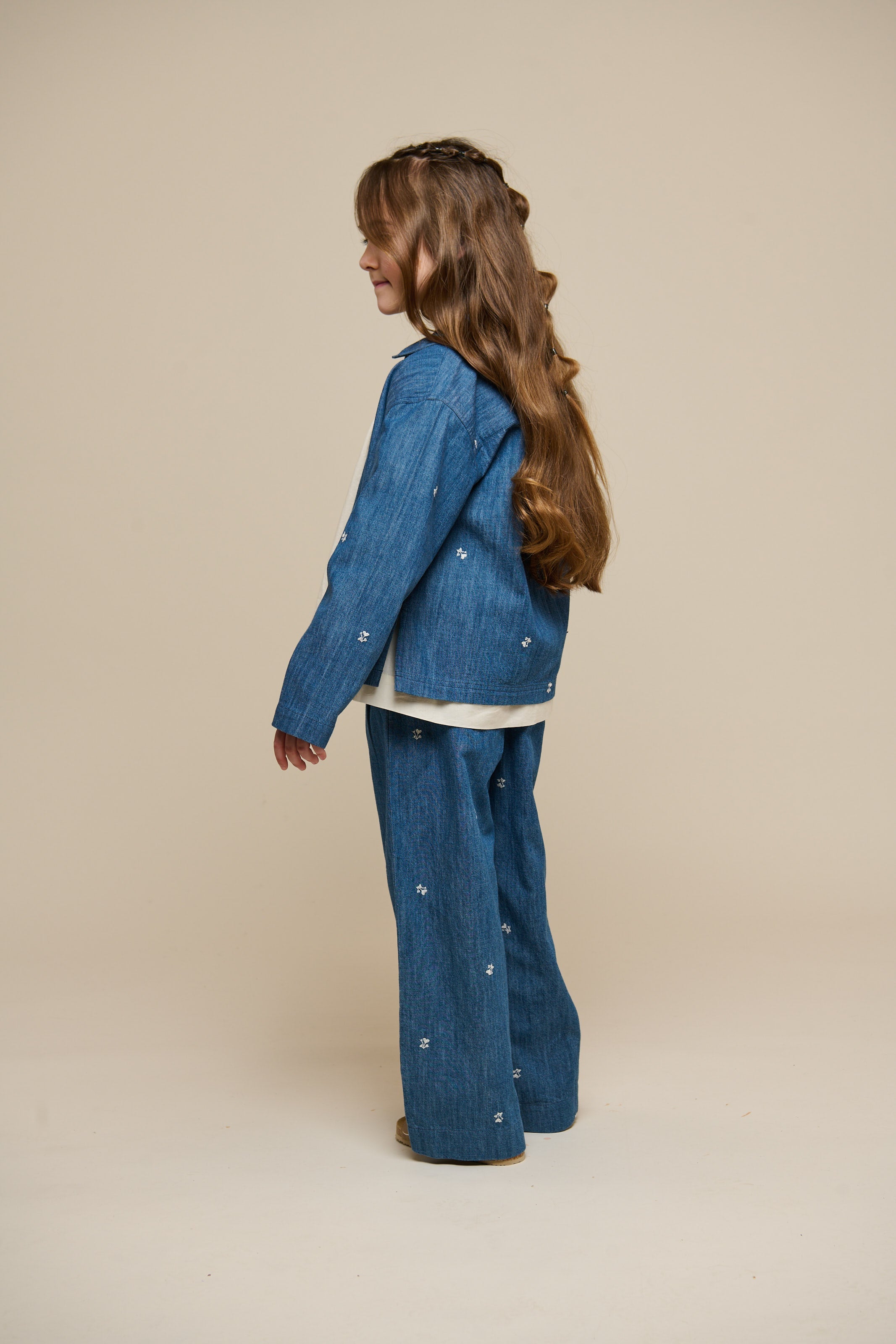 Bestickte Leichte Denim-Hose - Tween - Blue Denim | 101081 Isabella