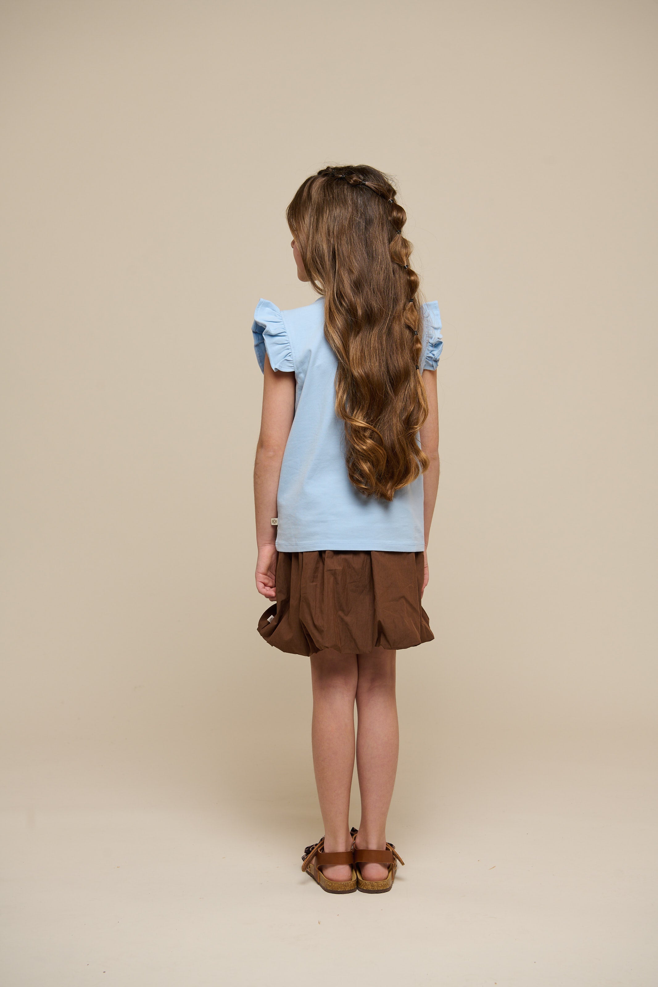 Jersey-Top mit Rüsche - Tween - Powder Blue | 101268 Selma