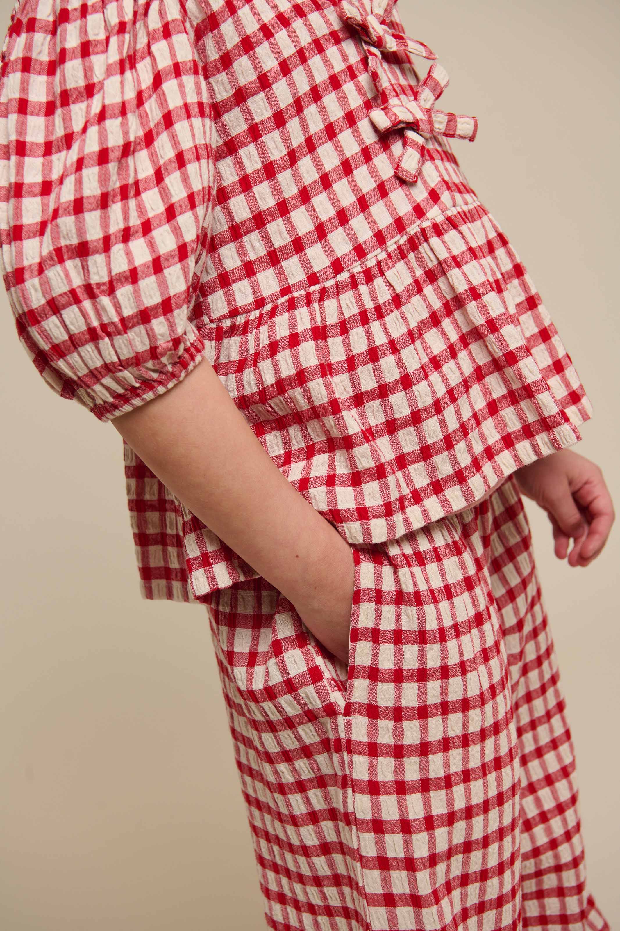 Karierte Baumwollbluse - Tween - Cherry Red | 100909 Bonnie