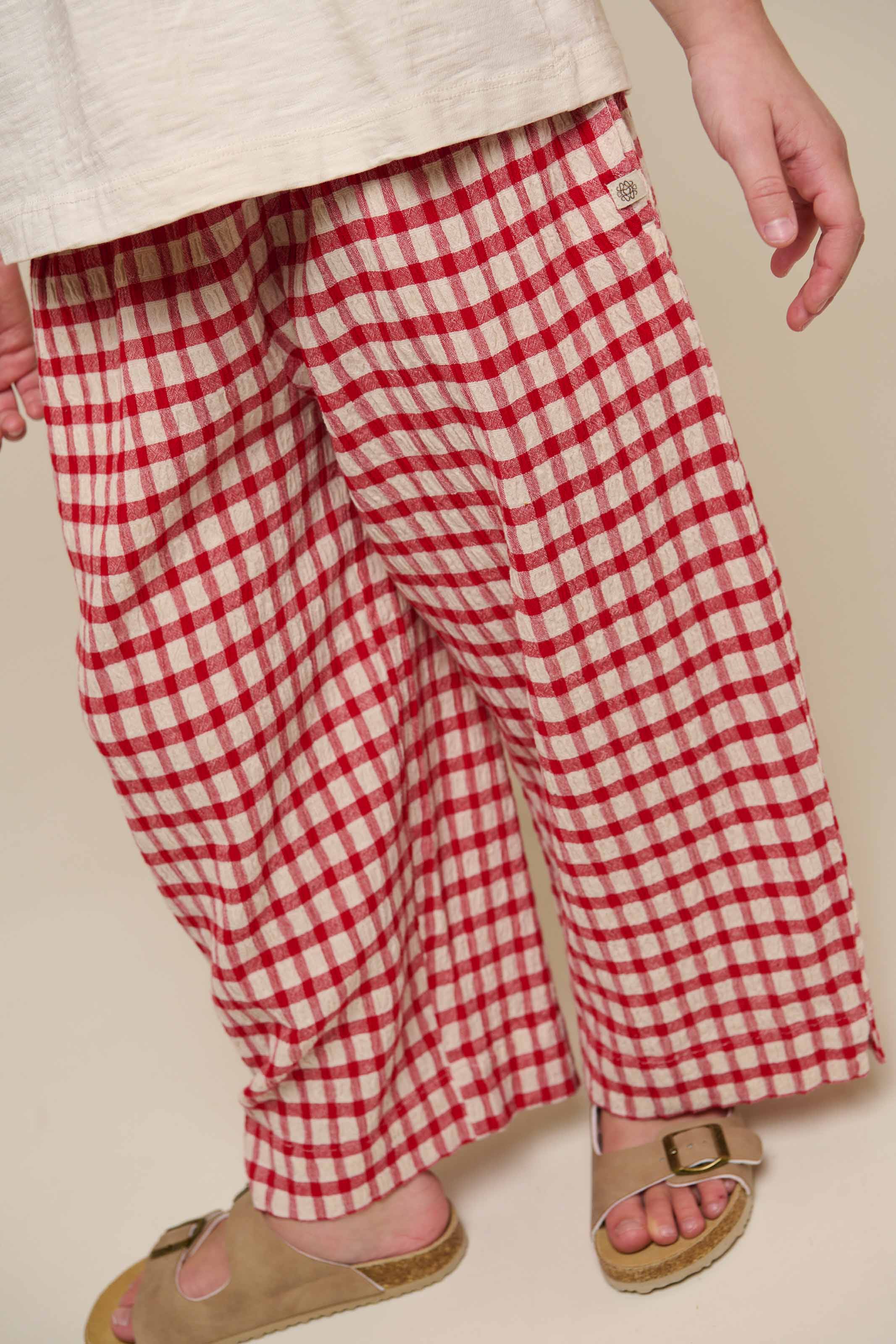 Karierte Baumwollhose - Tween - Cherry Red | 100907 Bonnie