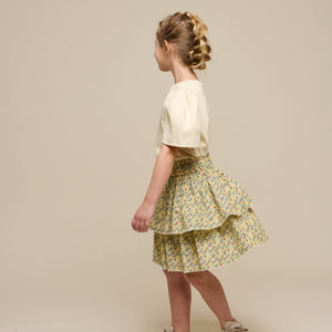 Poplin-Rock mit Blumenmuster und Rüsche - Tween - Green | 100955 Poppy