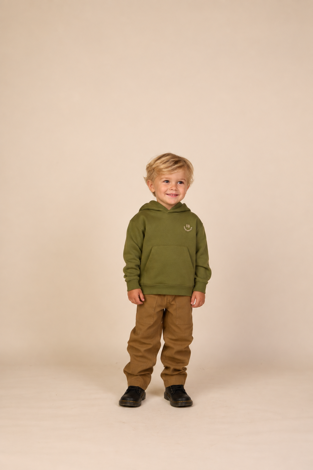 Hoodie mit Smiley-Stickerei Kids - Moss Green | 101581 Andrew