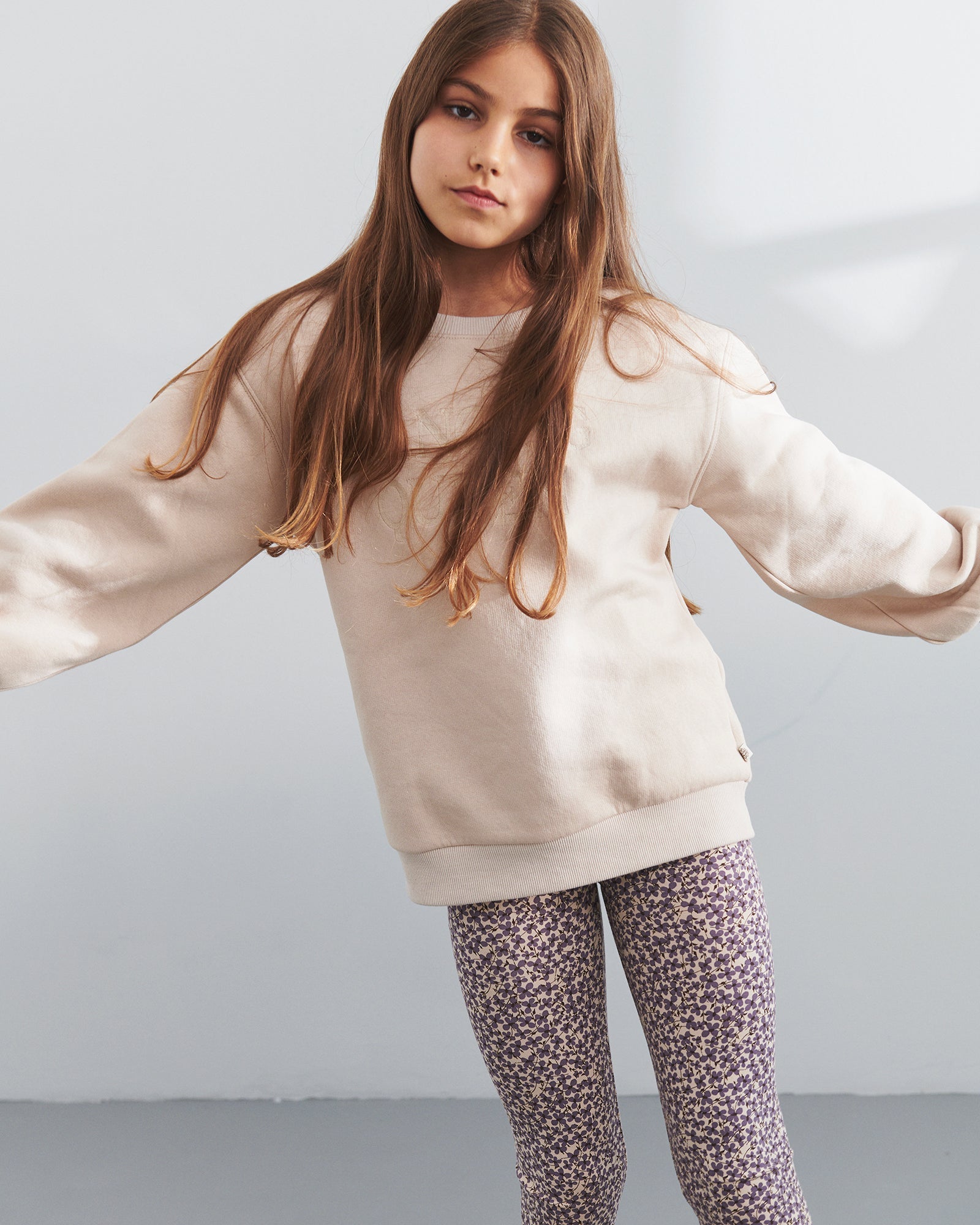 Jersey-Leggings mit Ditsy-Druck - Tweens - Dusty Purple