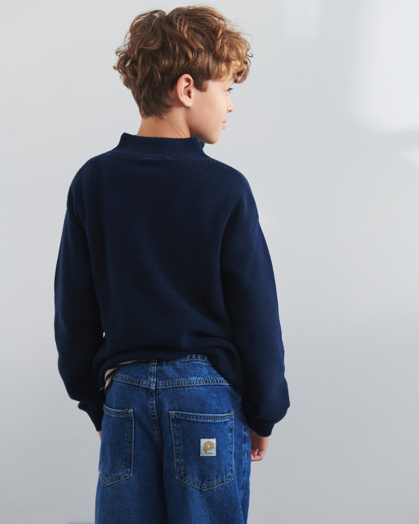 Pullover mit Viertelreißverschluss - Tweens - Navy