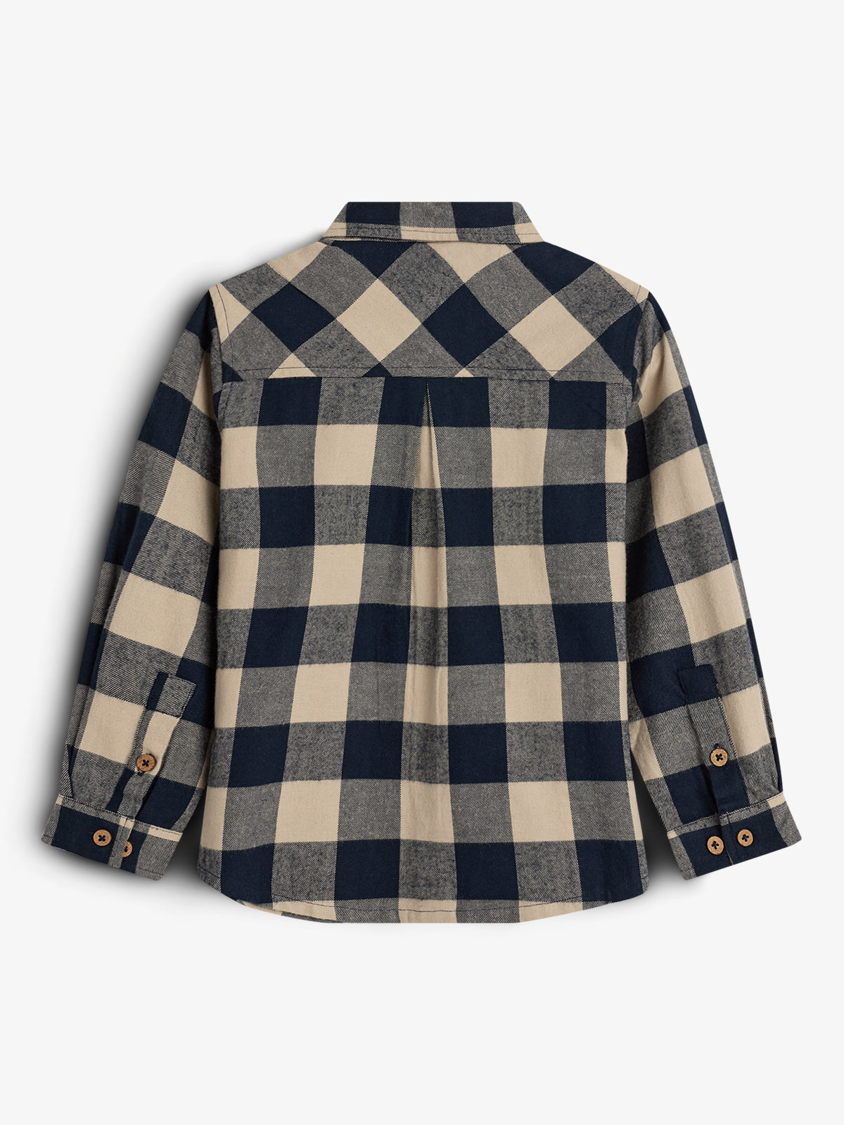 Makro Gingham Flanellhemd - Tweens - Navy/Beige