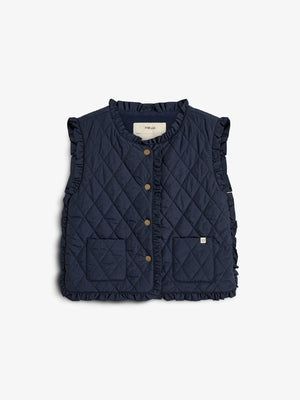 Steppweste mit Rüschen - Kids - Navy