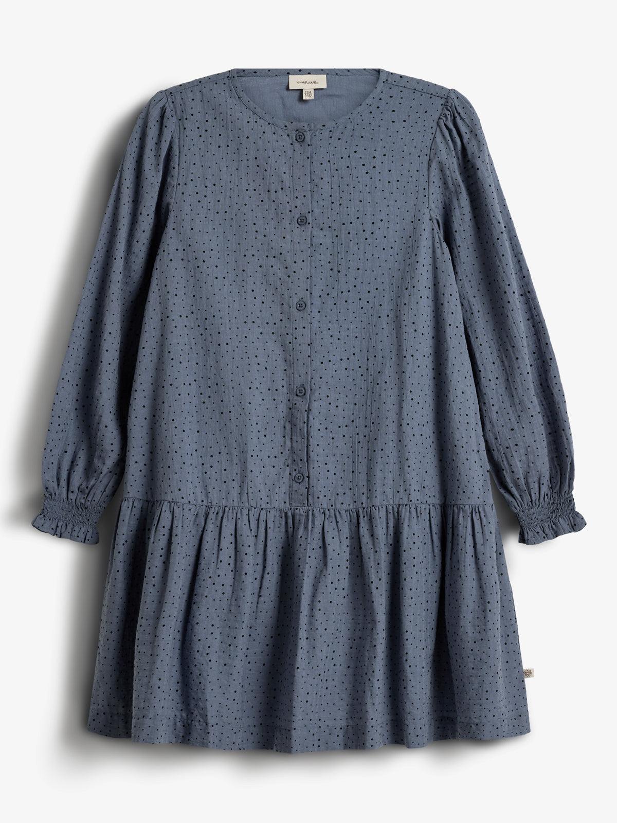 Baumwollkleid mit Micro Dots - Tweens - Dusty Blue