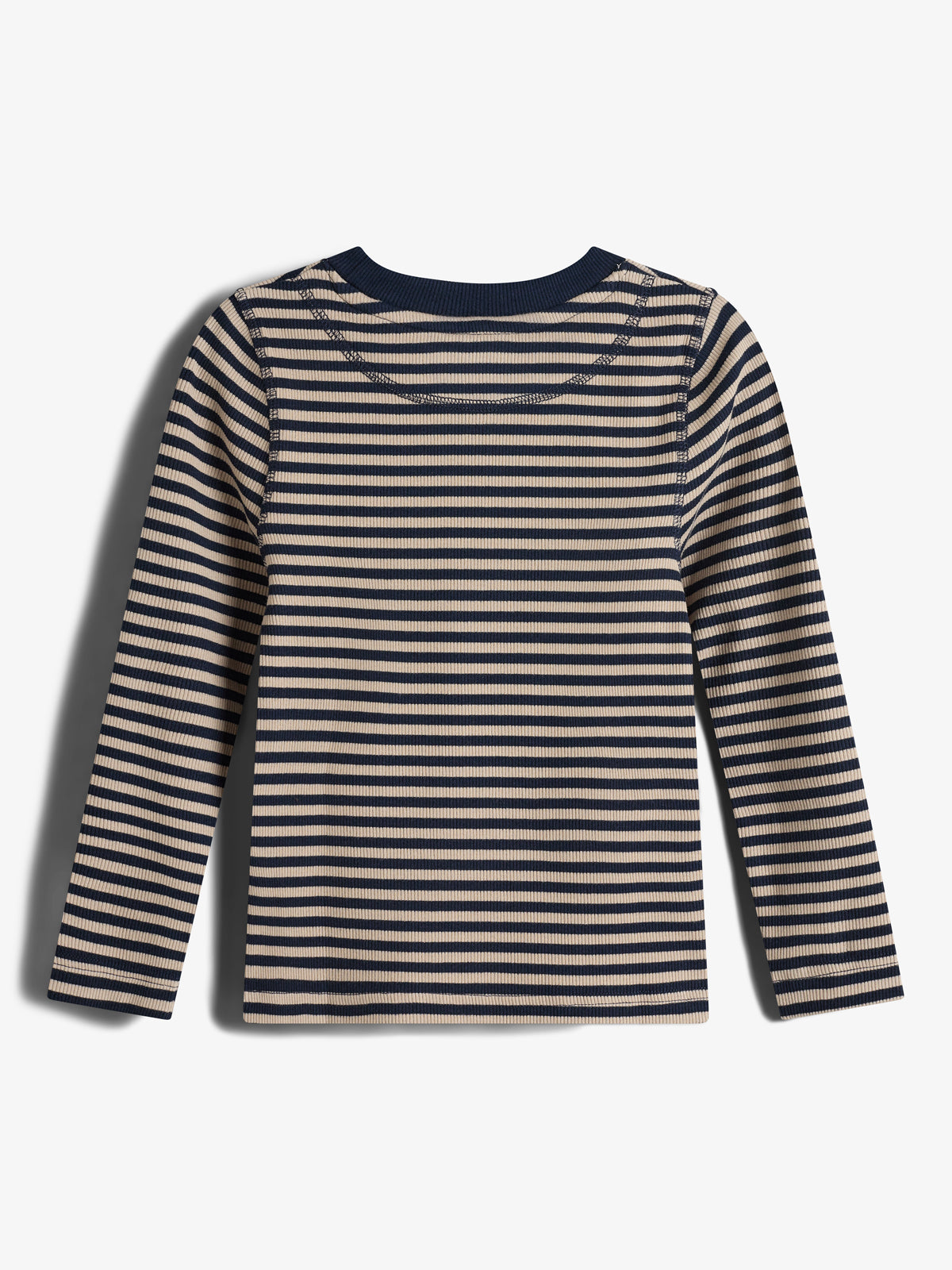 Gestreiftes langärmeliges Basic-Rib-T-Shirt - Tweens - Navy/Beige