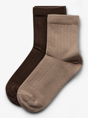 Socken 2er-Pack - Tweens - Dark Earth/Dark Beige