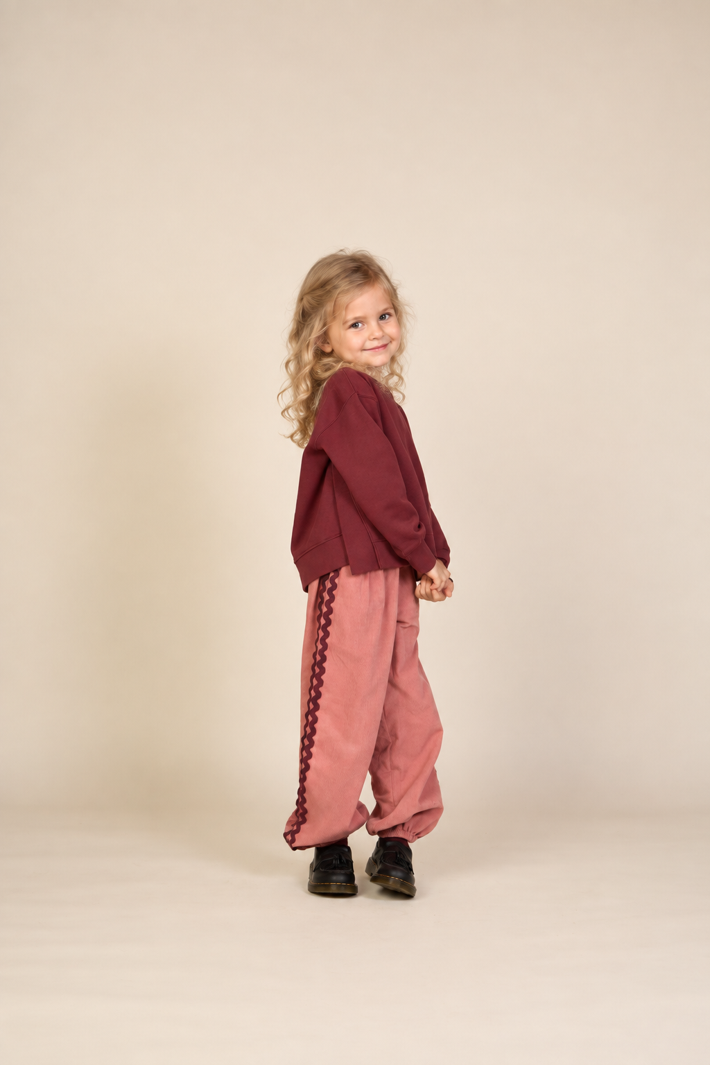 Cordhose mit Zickzackborte Kids - Dusty Rose | 101483 Sille