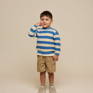 Gestreifter Strick - Kids - Dusty Blue / Offwhite | 101283 Brady