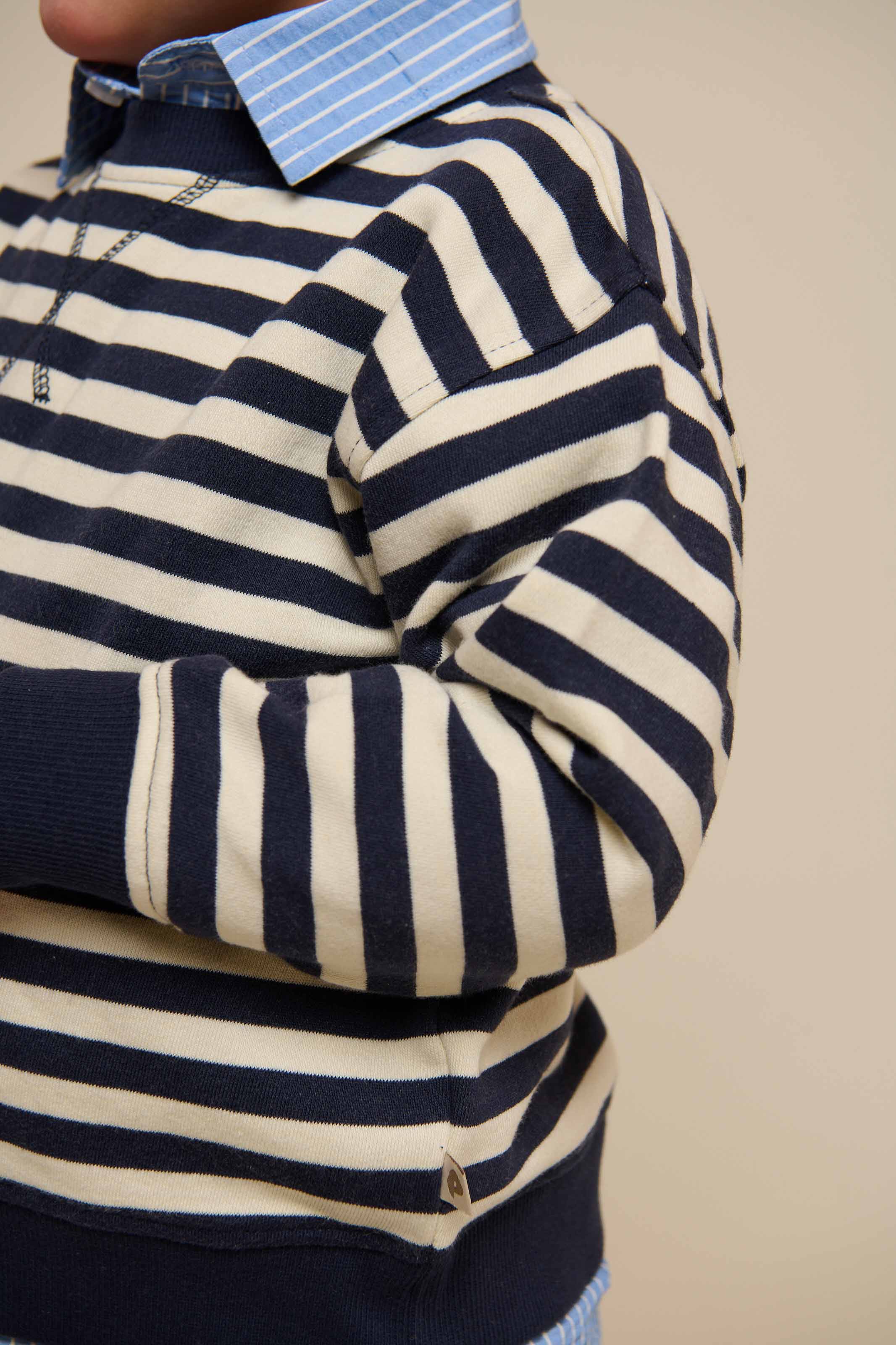 Gestreiftes Crewneck Sweatshirt - Kids - Navy Stripe | 101344 Cole