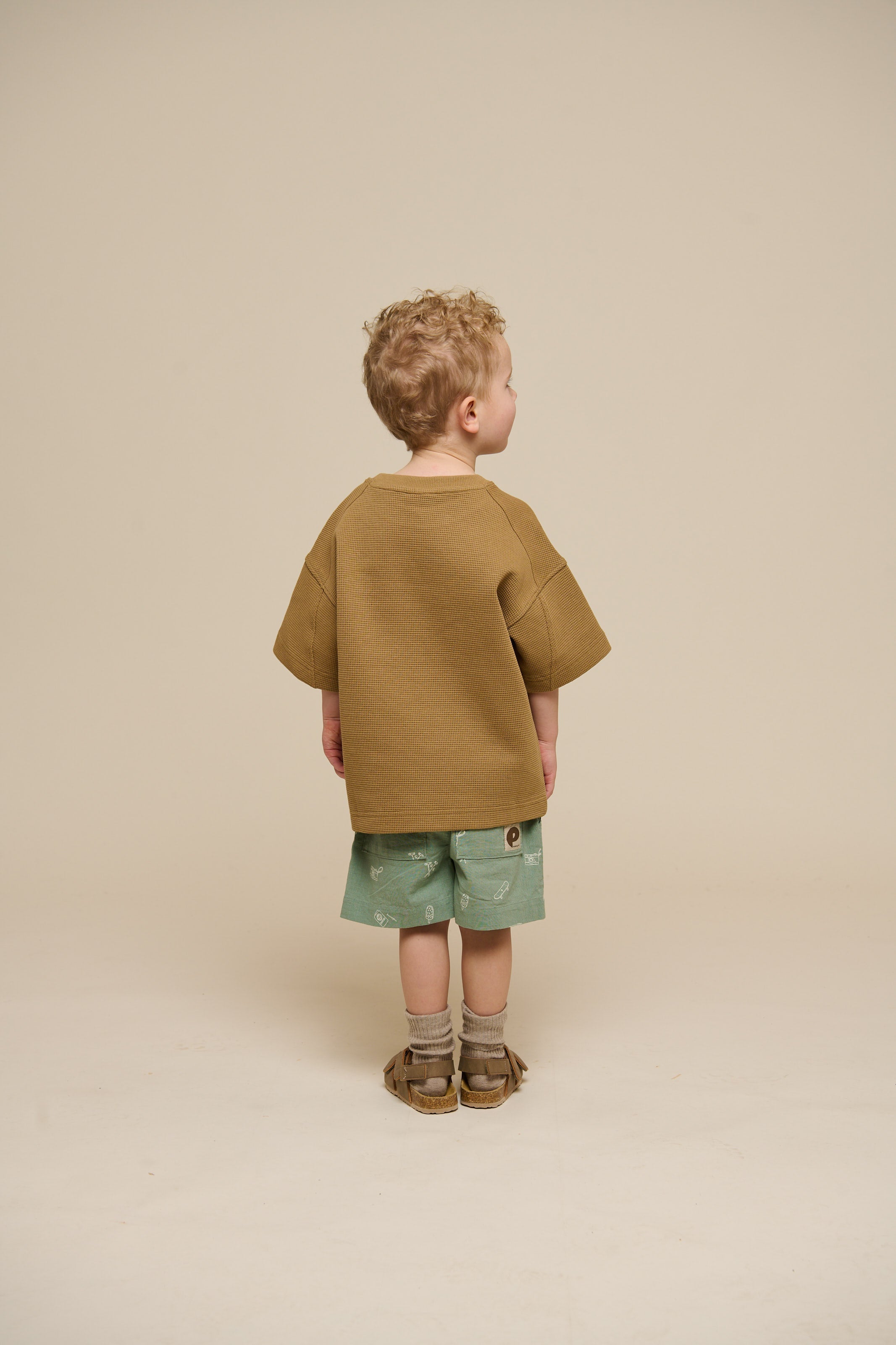 Bedruckte Leinenmix-Shorts - Kids - Dusty Green | 101169 William