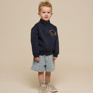 Sweatshirt mit halbem Reißverschluss - Kids - Navy | 100806 Tristan