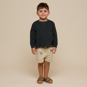 Texturiertes Langarm-T-Shirt - Kids - Forest Green | 100707 Malthe