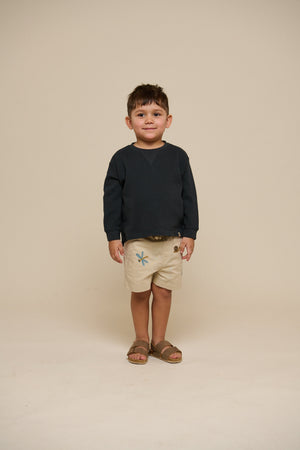 Texturiertes Langarm-T-Shirt - Kids - Forest Green | 100707 Malthe
