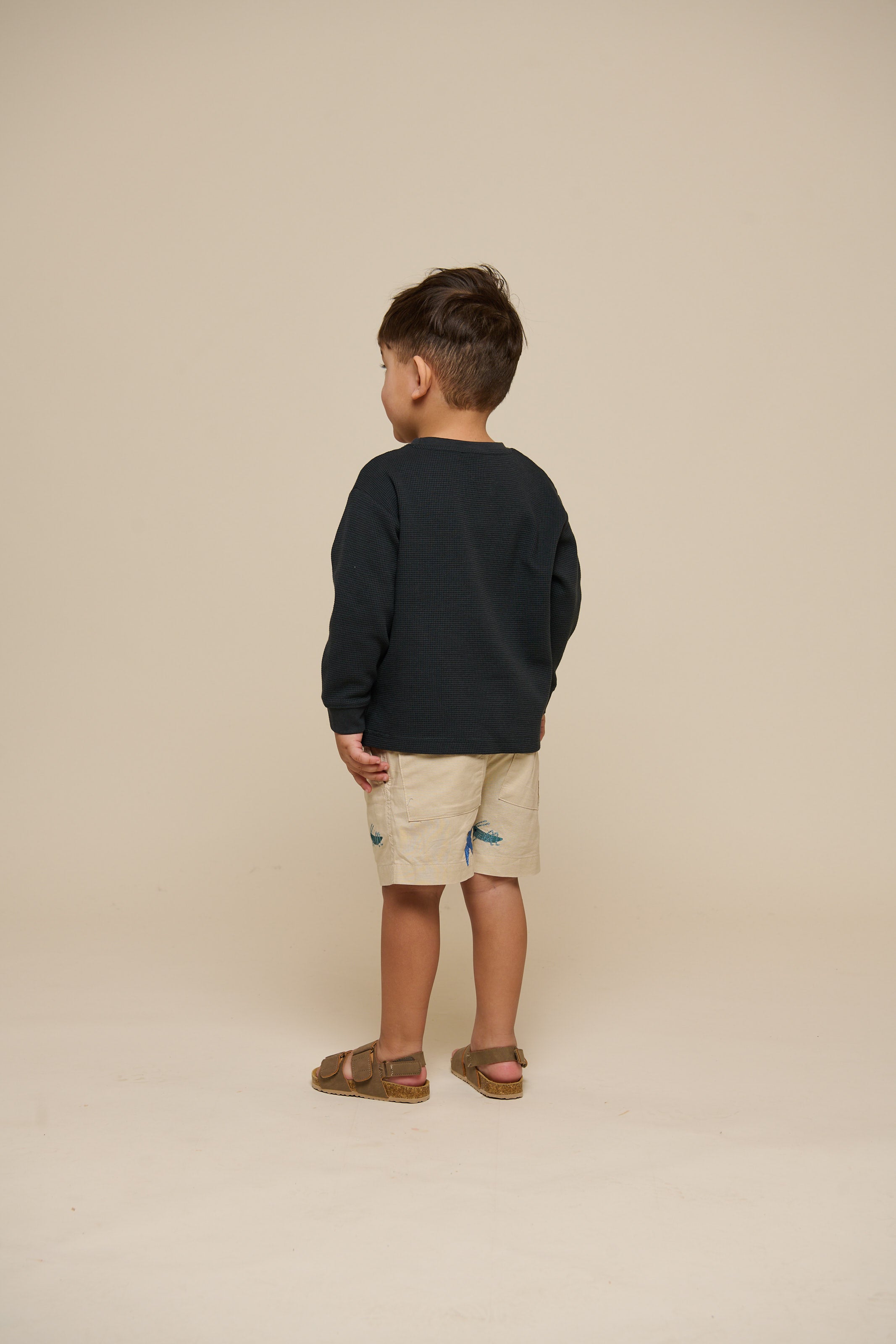 Texturiertes Langarm-T-Shirt - Kids - Forest Green | 100707 Malthe