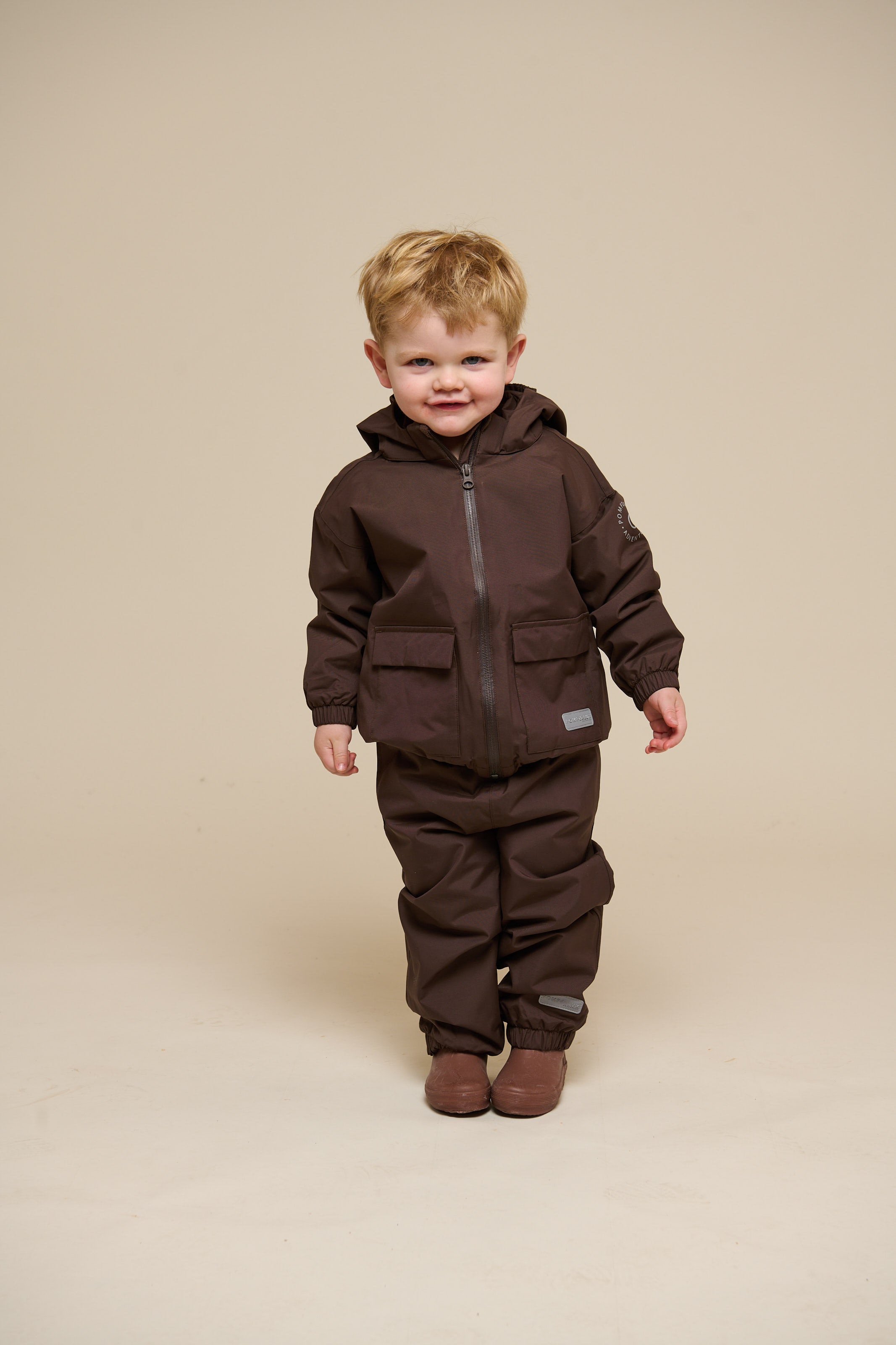 Shell Jacke mit Path-Tasche - Kids - Chocolate | 100499 Luke
