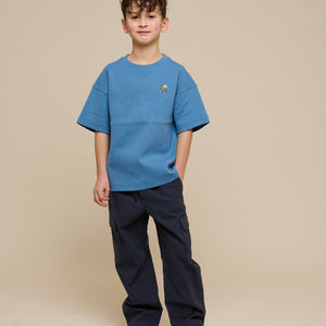 Waffel T-Shirt - Tween - Dusty Blue | 101151 Evan