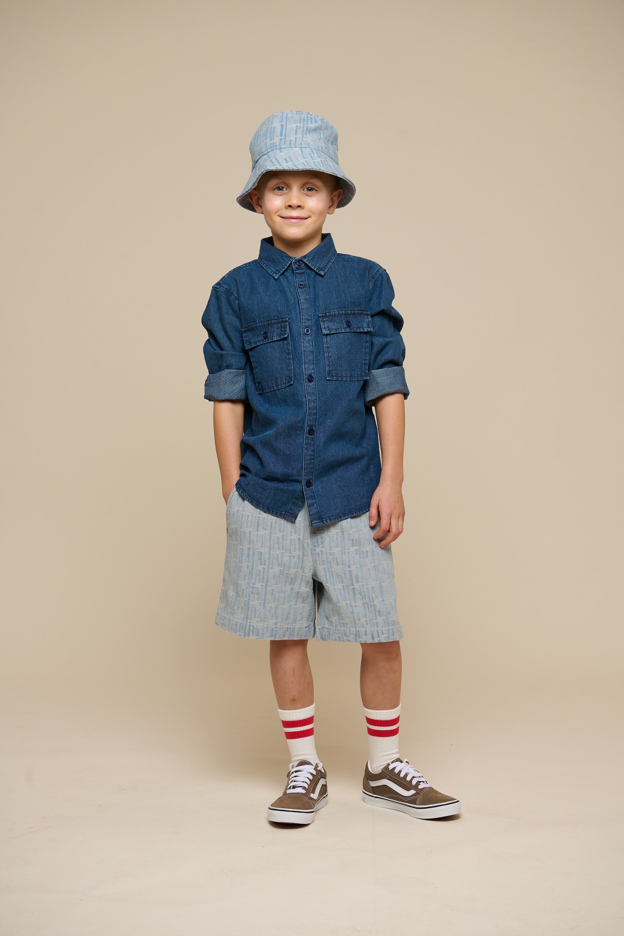 Jacquard Denim Fischerhut - Tween - Blue Denim | 101095 Kyle