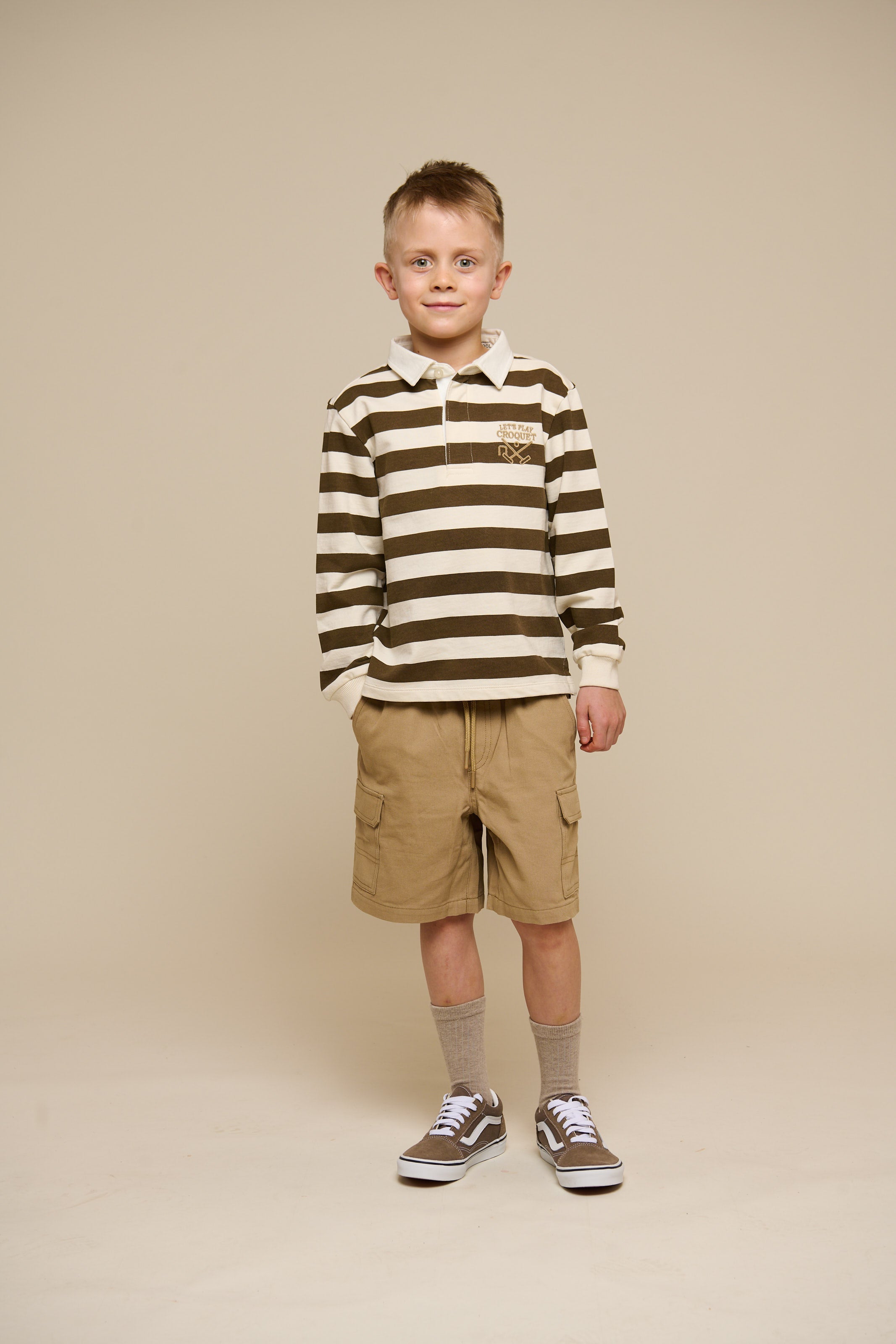 Gestreiftes Polo-Sweatshirt - Tween - Dark Brown/Offwhite | 101398 Marco