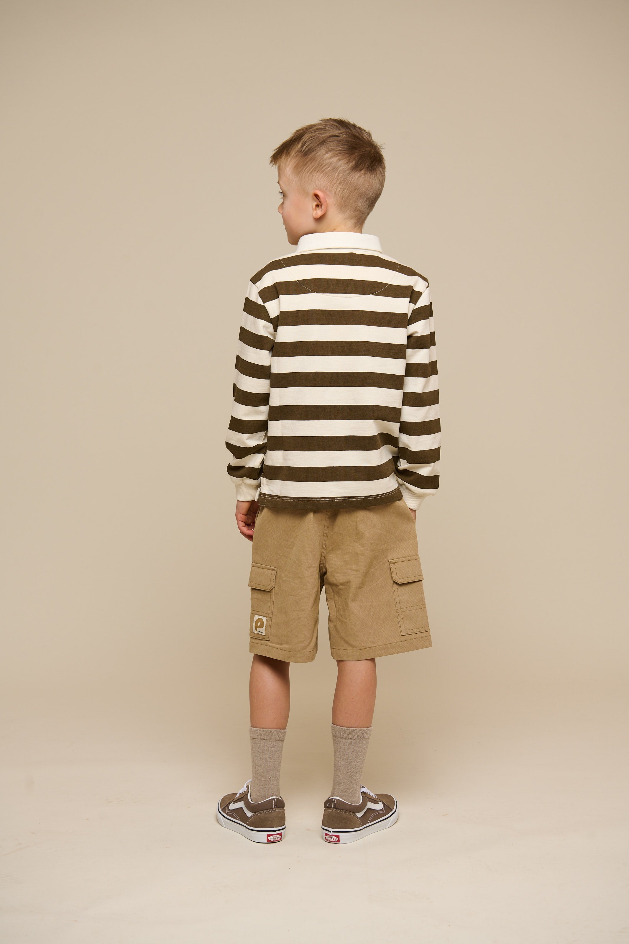 Gestreiftes Polo-Sweatshirt - Tween - Dark Brown/Offwhite | 101398 Marco