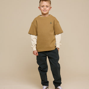 Waffel T-Shirt - Tween - Khaki | 101149 Evan