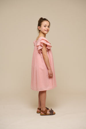 Baumwollkleid mit Zick Zack Rüsche - Tween - Rose Tan | 101065 Alma