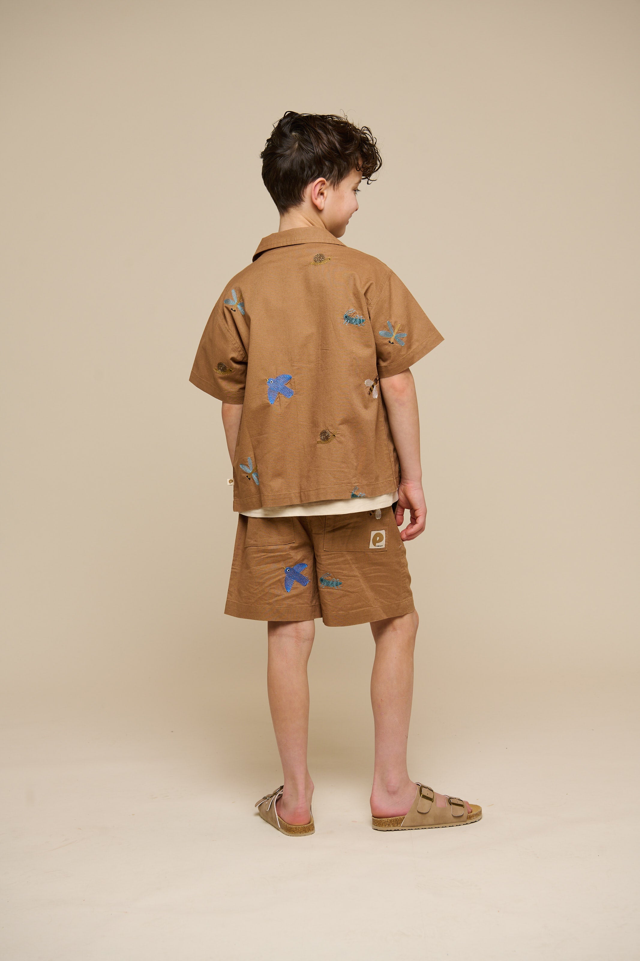 Besticktes Kurzarm-Baumwollhemd - Tween - Coconut | 101097 Erik