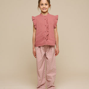 Ärmelloses Top aus Gaze - Tween - Old Rose | 100933 Jasmine