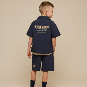Canvas-Hemdjacke mit Reißverschluss - Tween - Navy | 101127 Isack