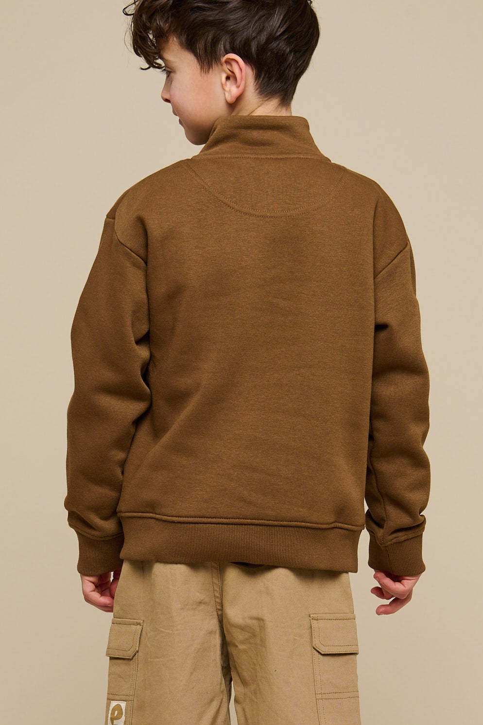 Sweatshirt mit halbem Reißverschluss - Tween - Coffee | 100809 Tristan