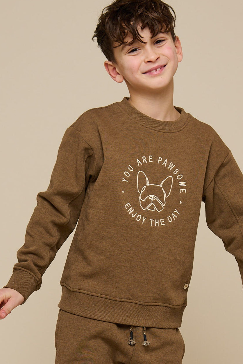Sweatshirt mit Rundhalsausschnitt - Tween - Coffe Melange | 100891 Justin