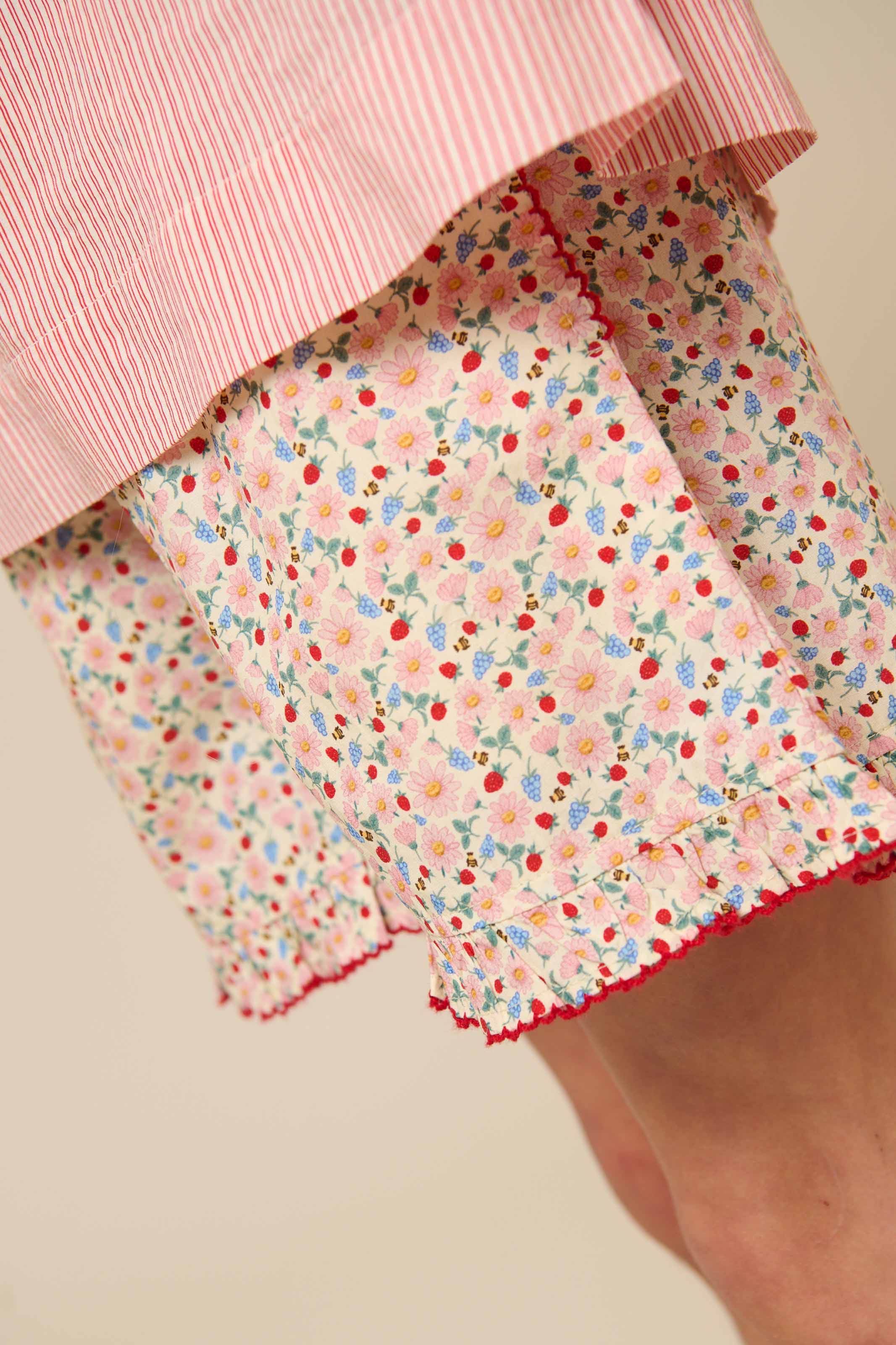Blumenbedruckte Poplinshorts - Tween - Rose | 100957 Poppy