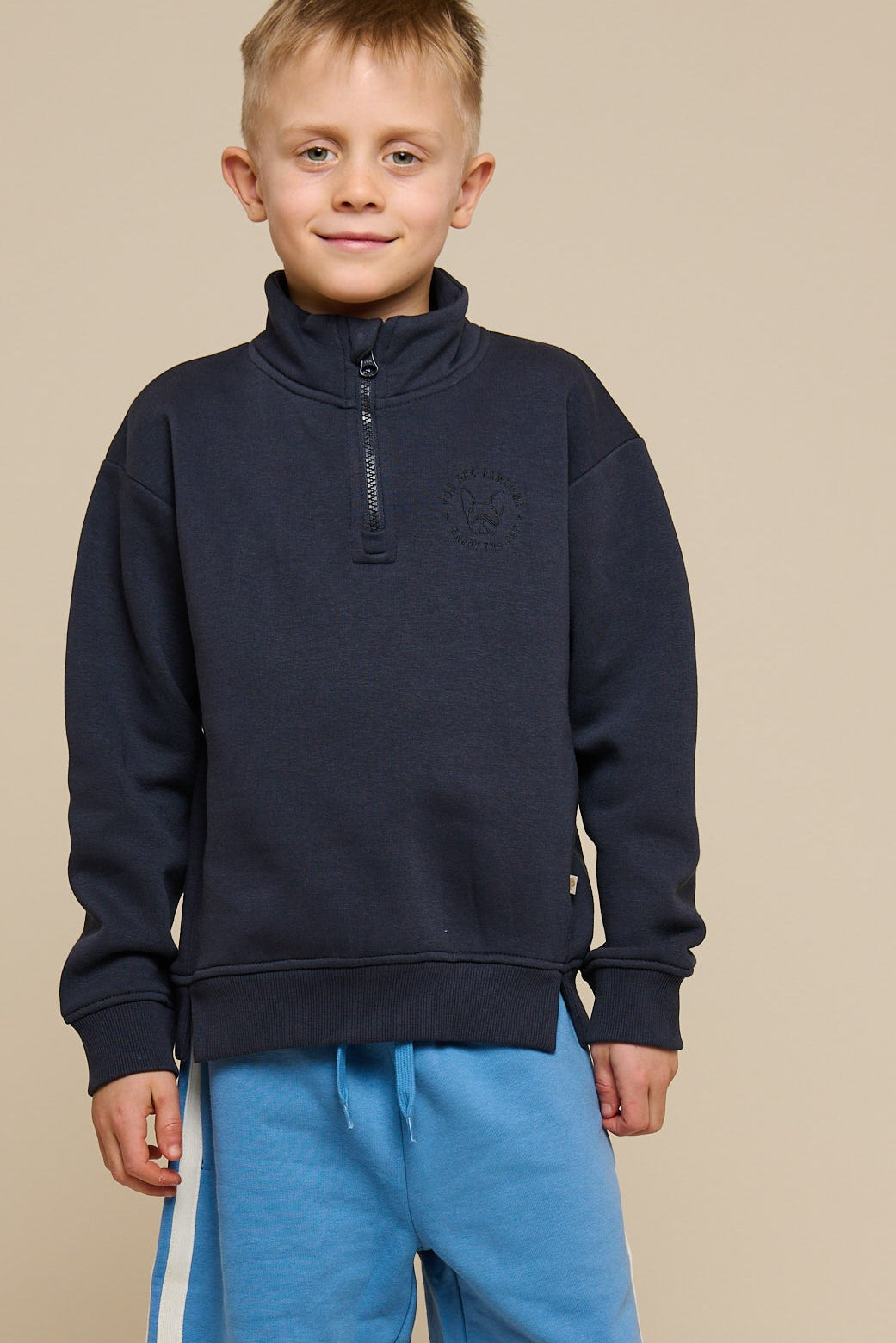 Sweatshirt mit halbem Reißverschluss - Tween - Navy | 100807 Tristan