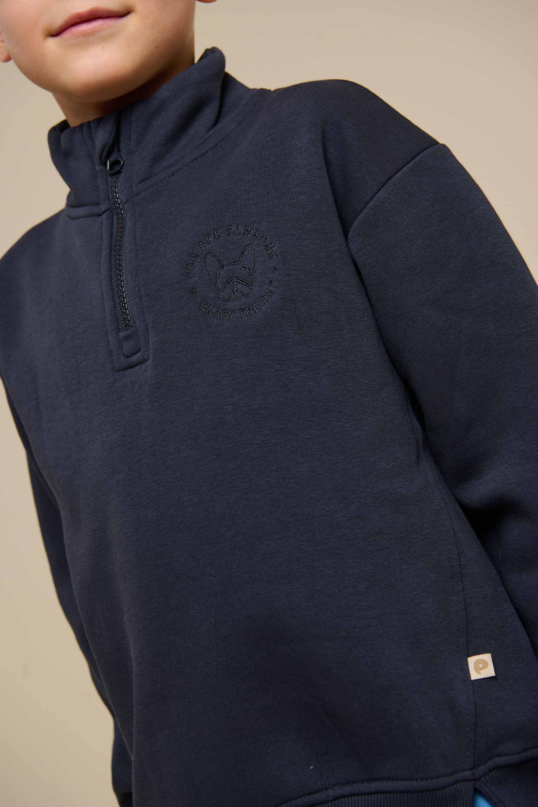 Sweatshirt mit halbem Reißverschluss - Tween - Navy | 100807 Tristan