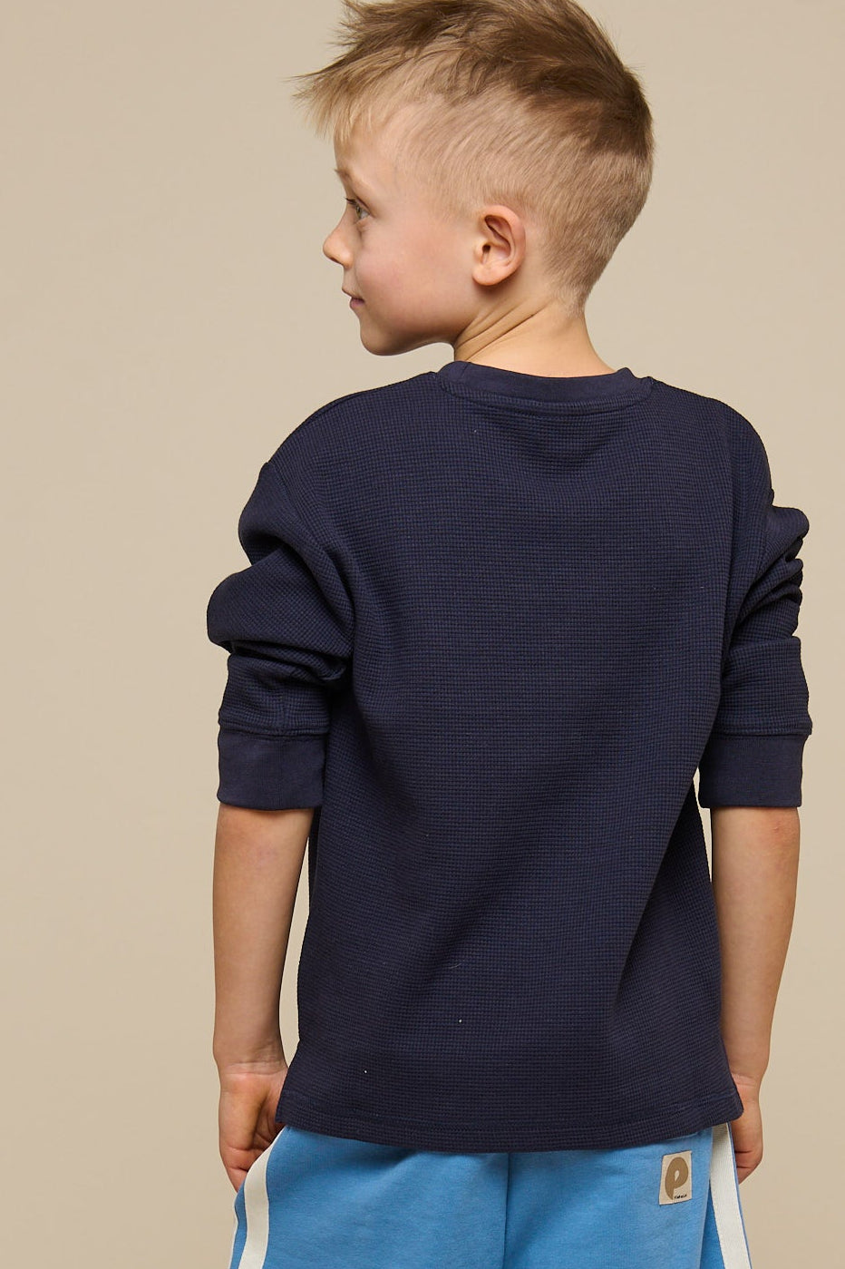 Texturiertes Langarm-T-Shirt - Tween - Navy | 100704 Malthe