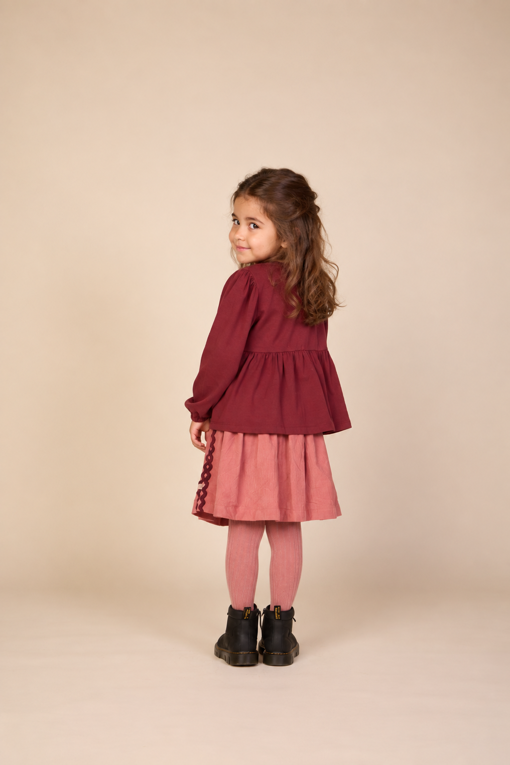 Cordrock mit Zickzackborte Kids - Dusty Rose | 101479 Sille