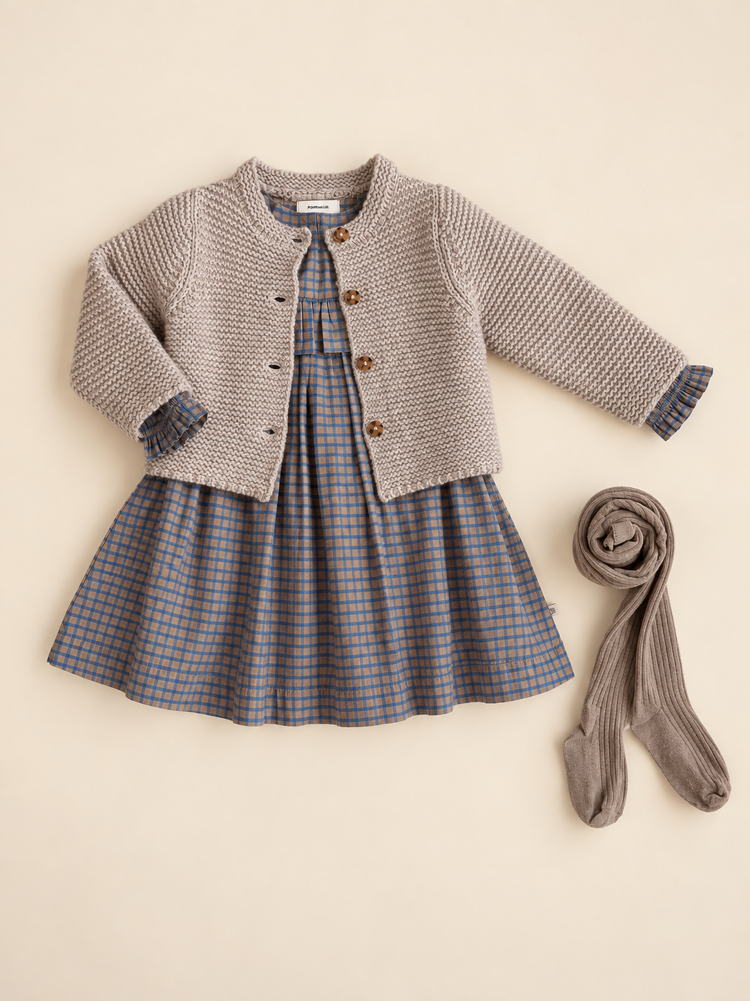 Popelinekleid mit Rüschen Kids - Blue Check | 101441 Julia