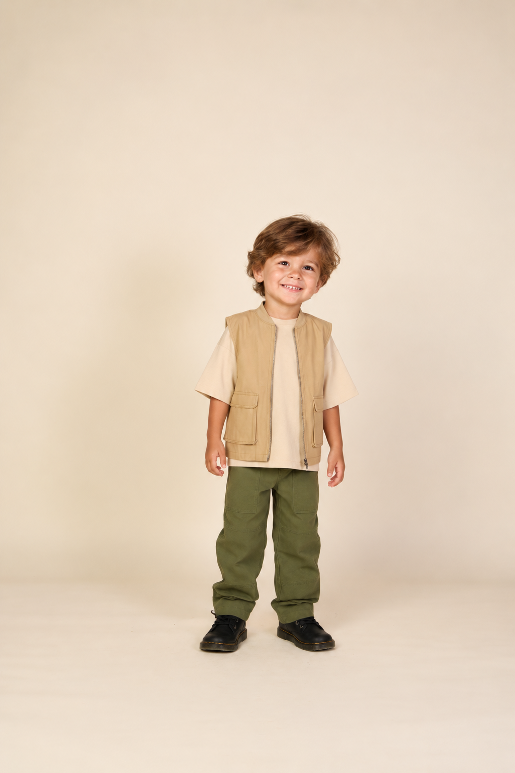 Canvas Cargo Weste - Kids - Khaki | 101128 Isack