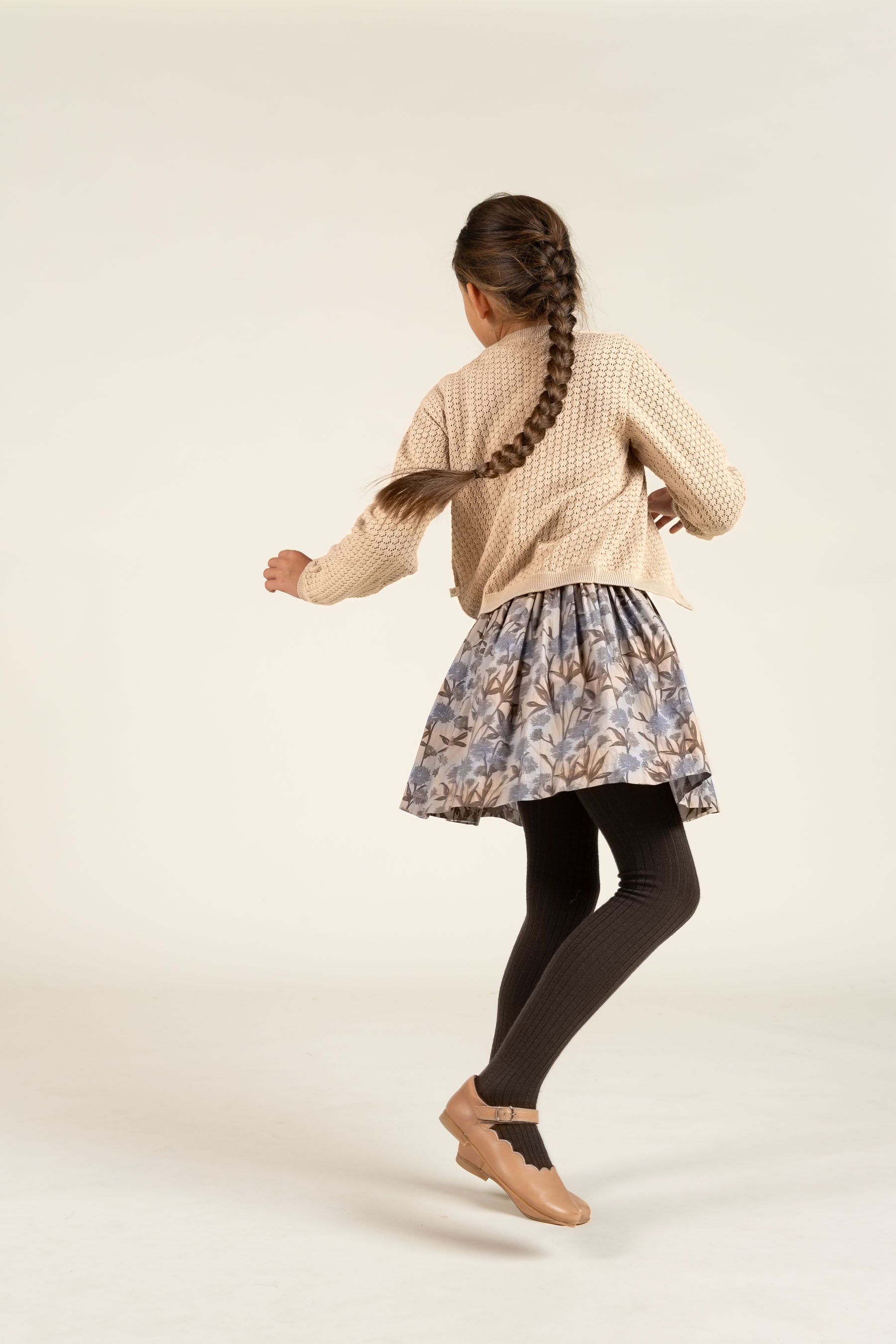 Bedruckter Popeline-Rock aus Baumwolle - Tween - Blue / Brown | 100716 Amy